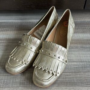 Franco Sarto | Women’s Gold Lauryn Fringe Loafer- 7